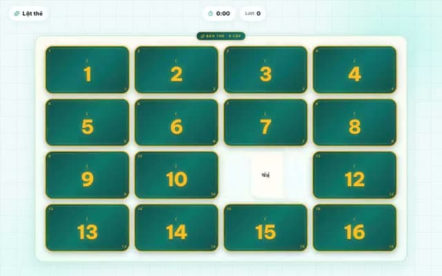 Minh họa trò chơi Lật thẻ trên PlayNha